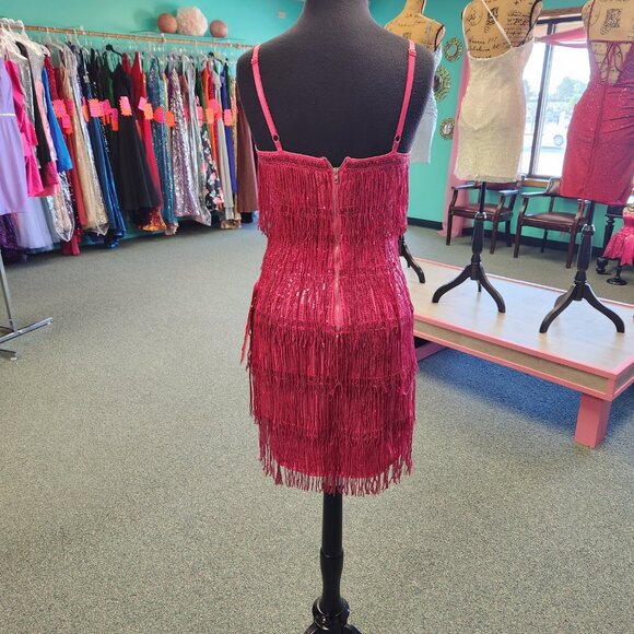 Celine Size 4 Fuchsia Pink Short Homecoming/Party Formal - Picture 4 of 5